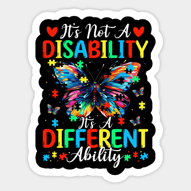 Not A Disability It's A Different Ability Sticker by catador design